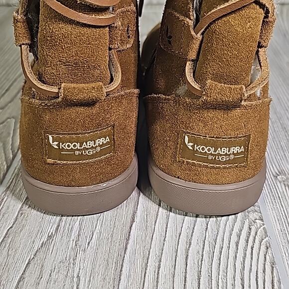 Koolaburra by UGG Shazi Short Chestnut Leather Boots Women Size 6 - Picture 6 of 14